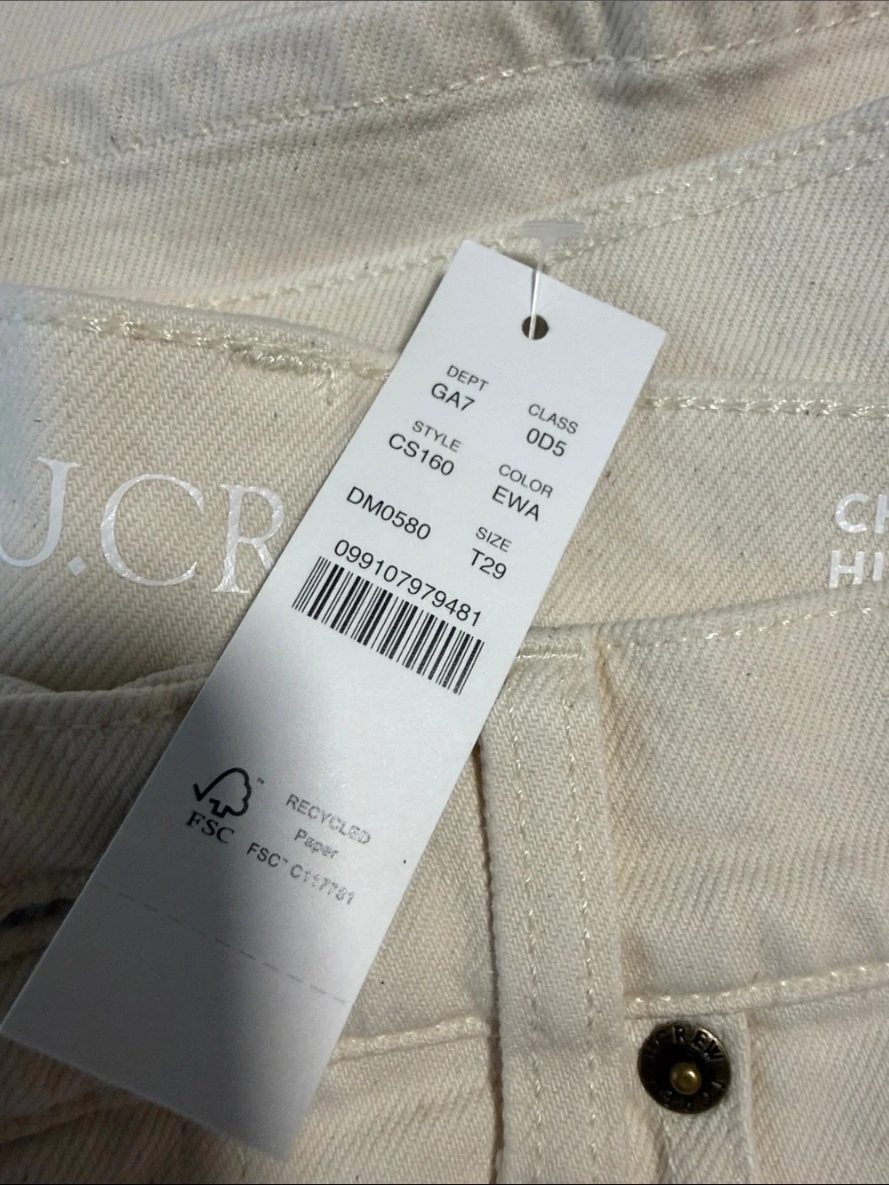 J. Crew Women’s Charley Kickout Crop Jeans in Off-White